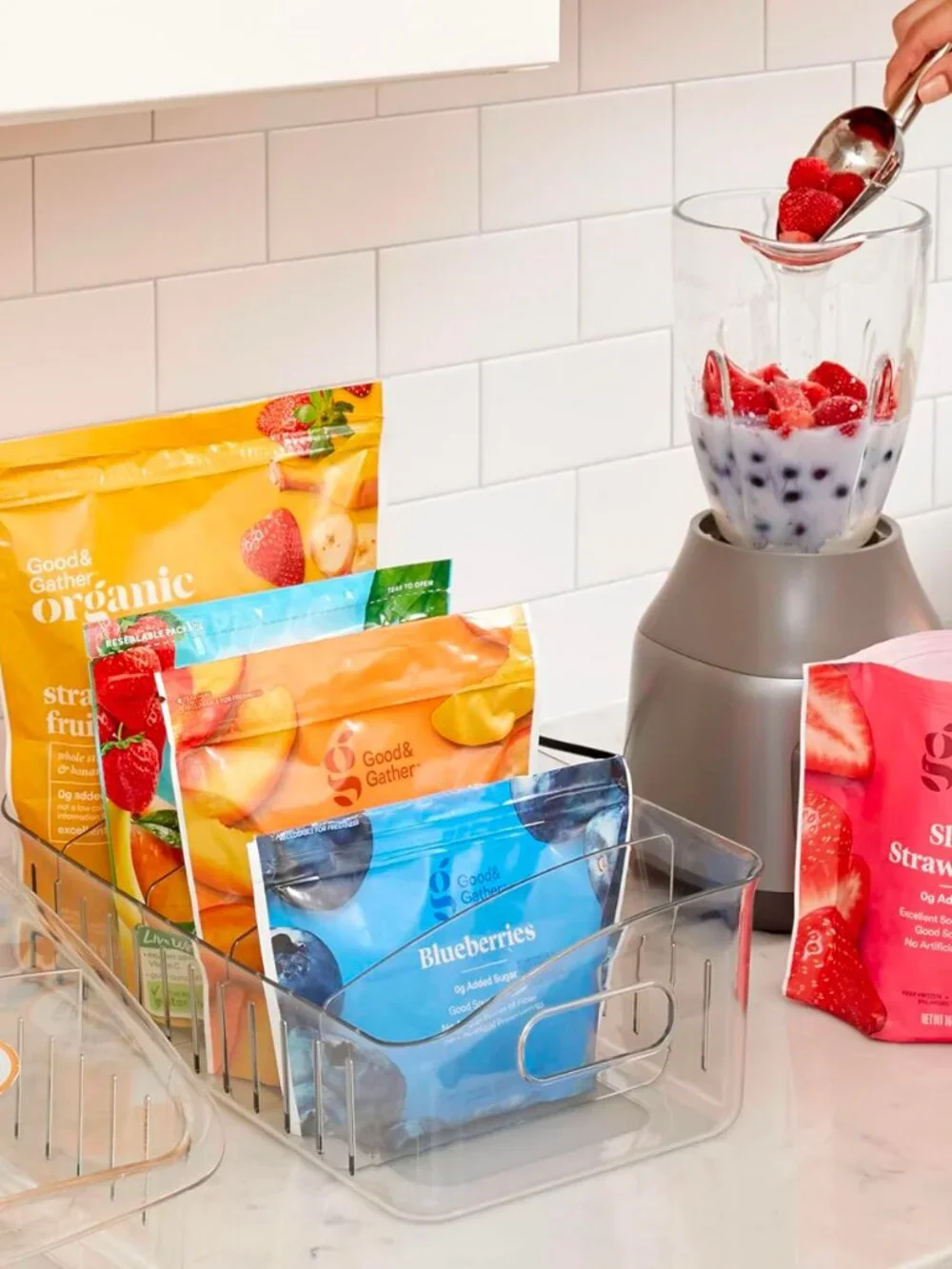 Freezer Organizer BPA-Free with Adjustable Dividers and Handle NWOT